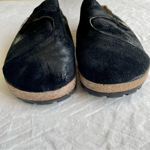 Haflinger Womens Size 36 Black Slip On Scuffed Leather Mule/Clog - Picture 5 of 13